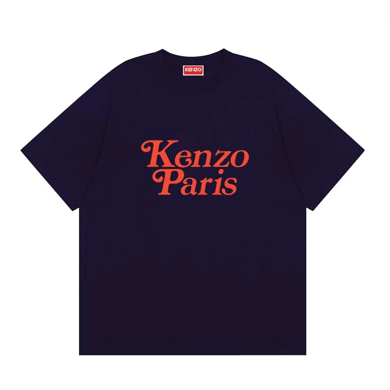 KENZO PARIS 2023 Spring and Summer Fashion Show Letter Men's and Women's Same Style Short Sleeves Color: Black Tibetan Blue White Size: M L XL XXL Three Standards Style Number: K 70